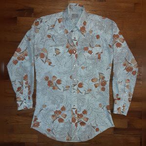 Vintage H Bar C Western Snap Closure Floral Print Shirt '70s